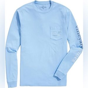 Vineyard Vines Men’s Long-Sleeve Burgee Vintage Whale Pocket T-Shirt